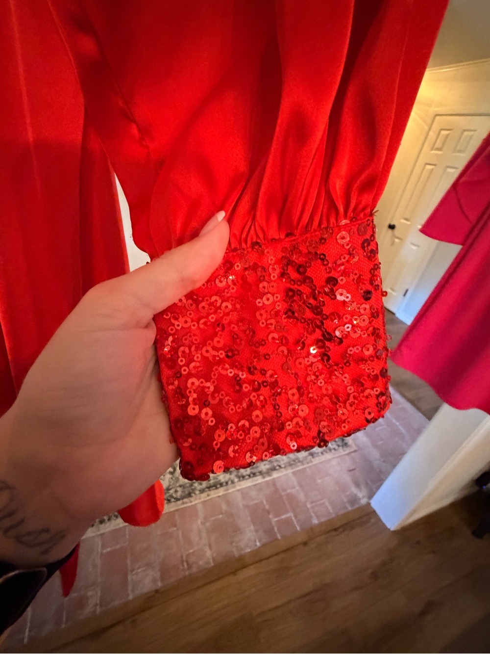 Red Satin Holiday Dress
